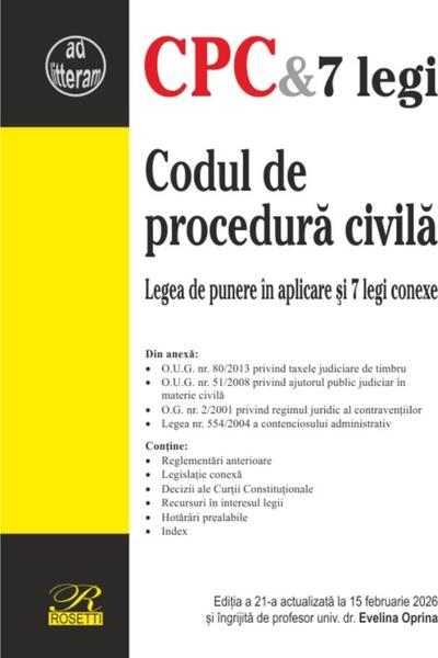 Editura Rosetti Codul de procedura civila. Legea de punere in apli