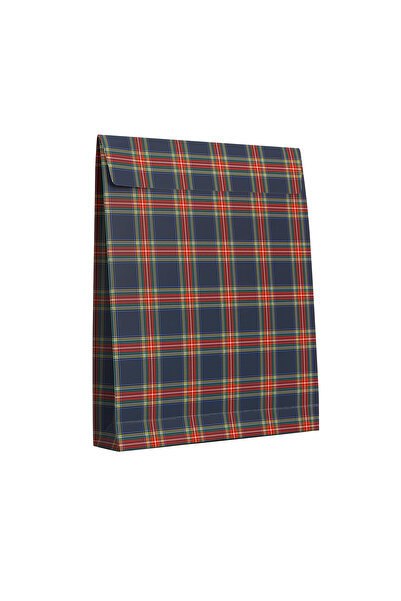 Milim Matbaa 5 قطع مغلفات هدايا باللون الأزرق الداكن قماش منقش مقاس 28x35x6 سم