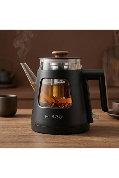 MIBRU Glass Tea Kettle 1.2L Borosilicate Keep Warm Stainless Steel Filter