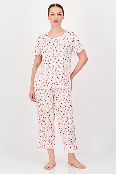 RENE ROFE Women 2 Pcs Floral Print Top And Bottom Pyjama Set, Multicolor