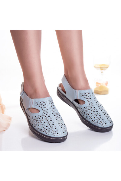 Botinelli Women's blue sandals made of leather Catrin, 36