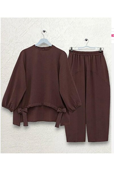 modasindoma Set shalwar pentru femei, maro