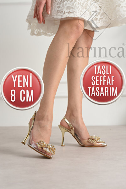 Karınca Pantofi de seara - 21-9 Transparent Stone cu cataramă