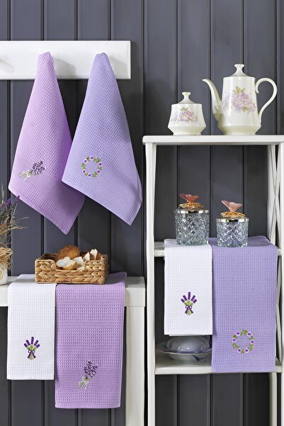 SHome Embroidered 6-Piece Kitchen Towel Set 40X60 cm Cotton Multi-Purpose Dry...