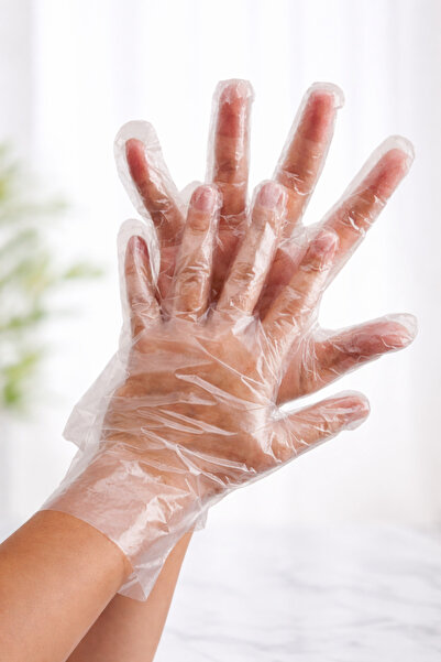 EGE TOPTAN GIDA EGE TOPTAN 50 adet Tek Kullanımlık Şeffaf Eldiven Mutfak Temi...