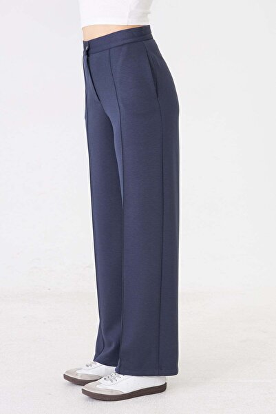 Sortie Women's High Waist Wide-Leg Ribbed Modal Sweatpants Smoked