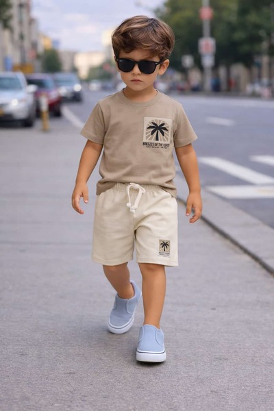 ciklet kids Boy's Top and Bottom Set with Shorts