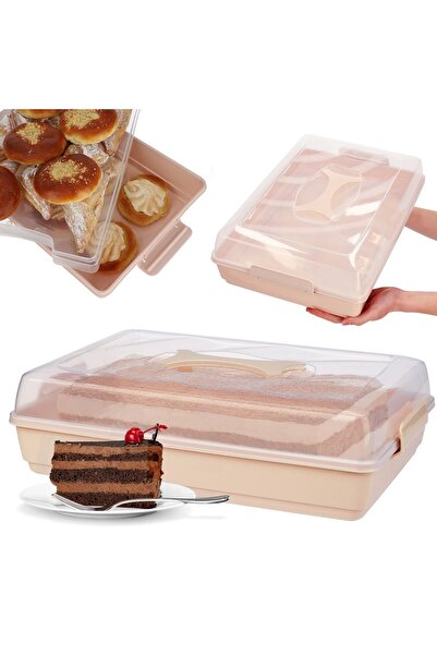 KADAX Plastic Container for Cakes, Pastries, Cake Box, Rectangular, Large