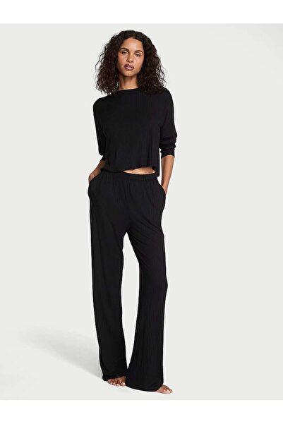 Victoria's Secret Modal Geniş Ribanalı Uzun Pijama Takımı