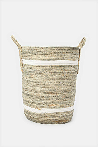 REDTAG سلة غسيل دائرية من العشب الرمادي المموج (كبيرة)