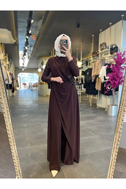 my312 - KEMER DETAYLI KAHVERENGİ TULUM