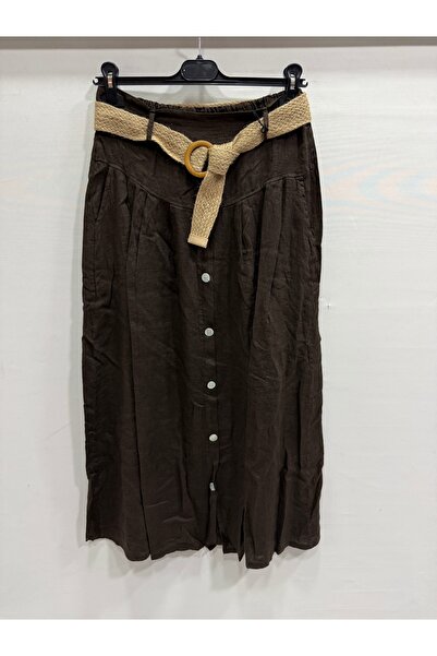 della moor Brown Italian Straw K Belt I D Button Accent I C Pocketed Long K L...