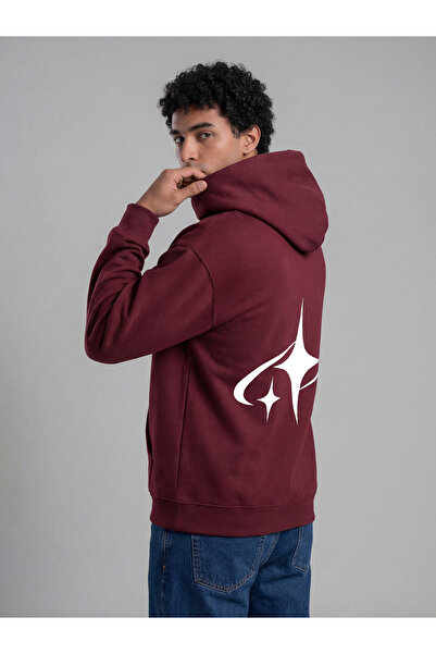 BACKLAİN Mod Style Street Style Graphic Sırt Printed Hoodie