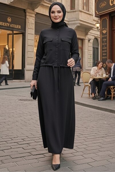 Bestenur Cover Pocketed Button Double Suit 1696 - Black