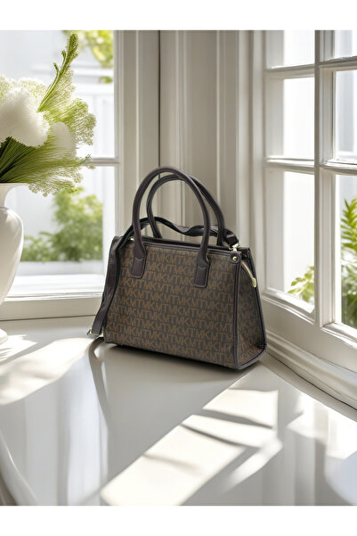 Finelook Women’s Designer-Inspired Monogram Tote Handbag with Gold Lock & Top...