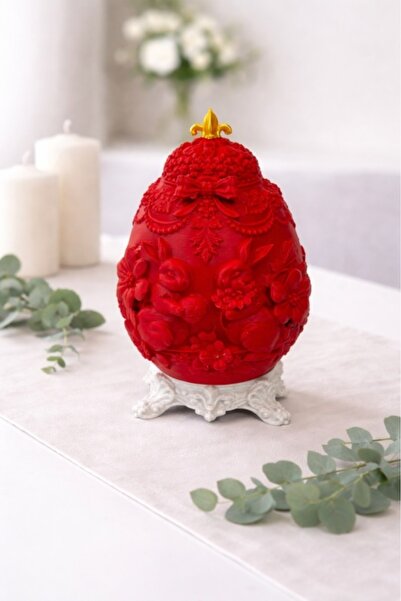 ORIANA FASHION Decorative Ornamental Egg with Relief Pattern - Bunnies