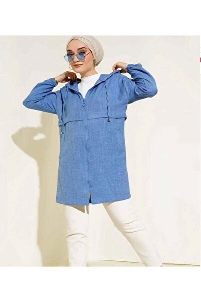 modasindoma Șapcă albastră pentru femei cu glugă