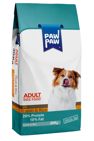 PawPaw Dry food for adult dogs, Premium, PawPaw, with lamb and rice, 20 kg