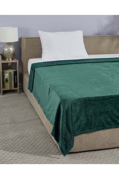 REDTAG Green Solid Flannel Blanket Single Size