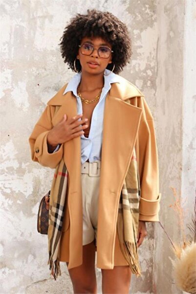 Dipmoda Women's Camel Coat Belt Li Melton Dpasp6767