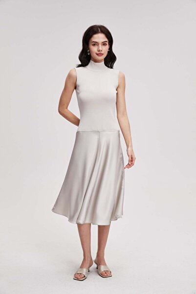 menta فستان ميدي من قطعتين بدون أكمام