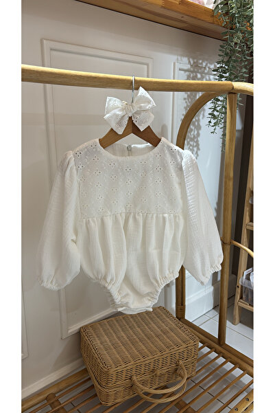 Lolidenss White Muslin Romper