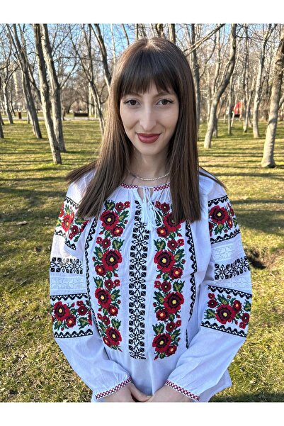 OEM Bluză tradițională pentru femei TM 1756 - Motive florale