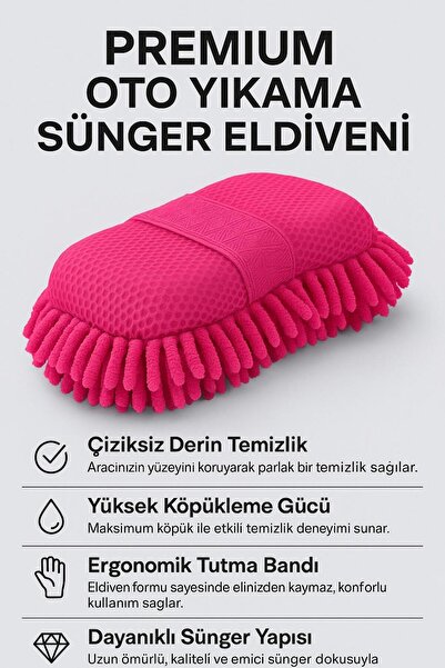 Canderel Mikrofiber Araba Yıkama Süngeri Temizleme Oto Bakım Yıkama Bezi Havlu