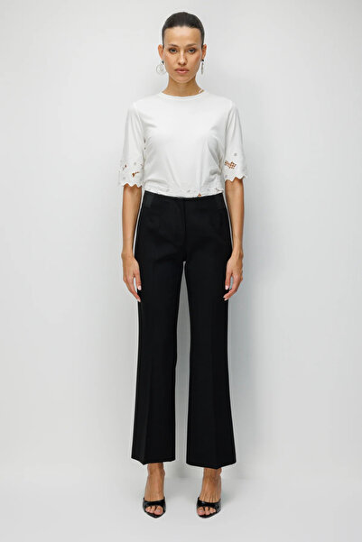 Ekol Flared Elastic Pants Black