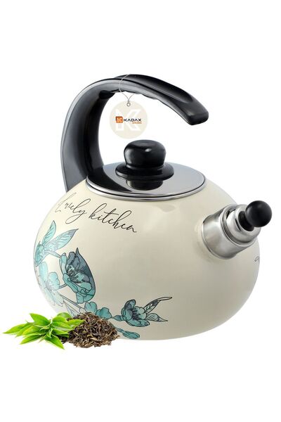 KADAX Enameled Kettle 2.2L Gas Induction With Whistling Traditional With Handle