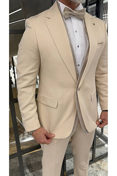 Fc Plus İÇTEN SATEN YAKA TAŞLI TAKIM ELBİSE