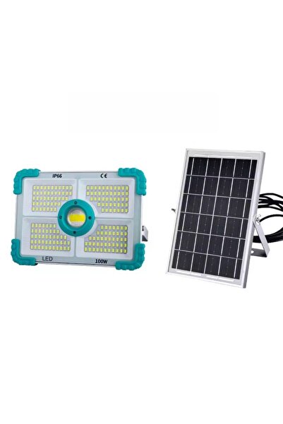 COBA Proiector solar LED cu panou solar extern, telecomandă, IP66, 100 W