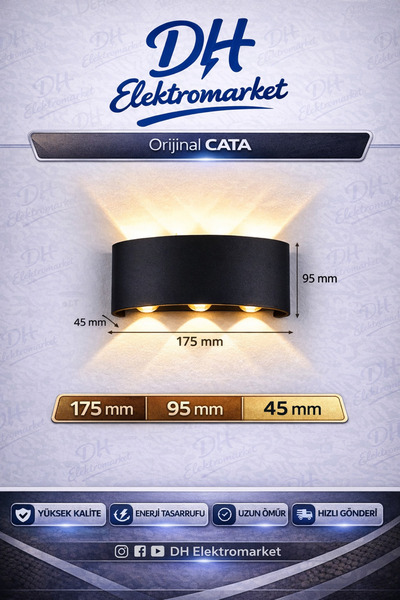 DHELEKTROMARKET CATA CT-8011 LED Dış Mekan Aplik (Gün Işığı / Amber)