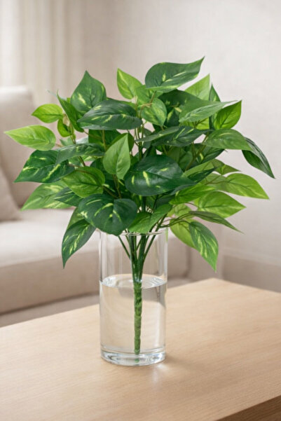 MD Aspiz Flowers 2 Bundles Artificial Lux Green Leaf Bunch Decorative Plant 3...