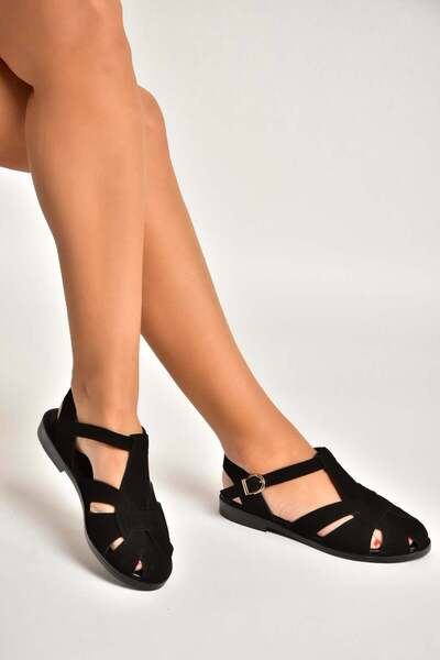 Fox Shoes Y250303002 Black Suede Women Sandals