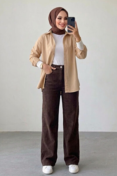 Tesettür Diyarı Women's baggy jeans - brown