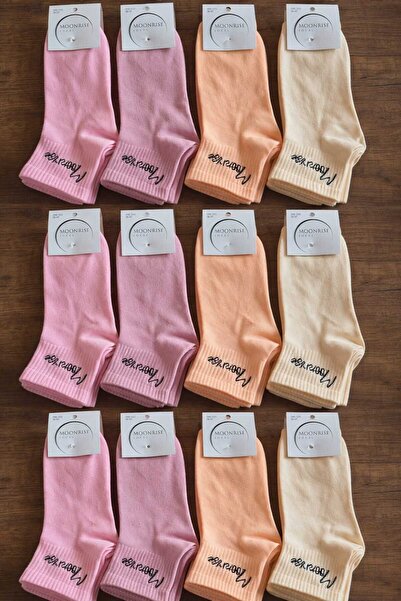 Moonrise Socks College Ankle Socks 12 Pairs with Written Moonrise