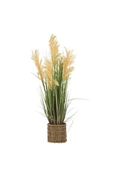 SHOPIENS Ghiveci decorativ cu flori uscate și iarbă 15 x 11 x 87 cm