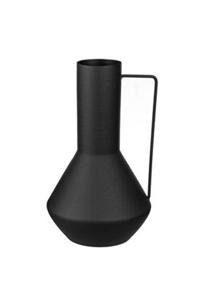 SHOPIENS Vază din metal negru mat cu mâner Ø17 x 29 cm