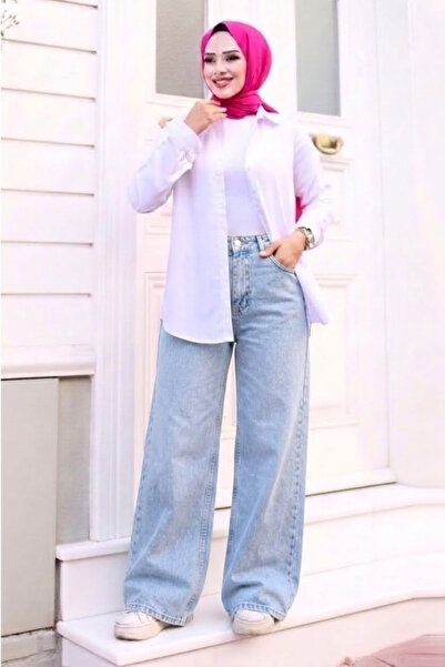 Tesettür Diyarı Women's baggy jeans - light blue