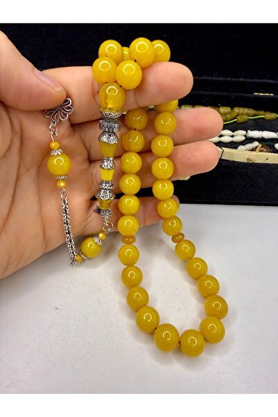 İskenderun Tesbihcilik Nakkaş İmame Globe Cut Stick Crimped Amber Prayer Beads