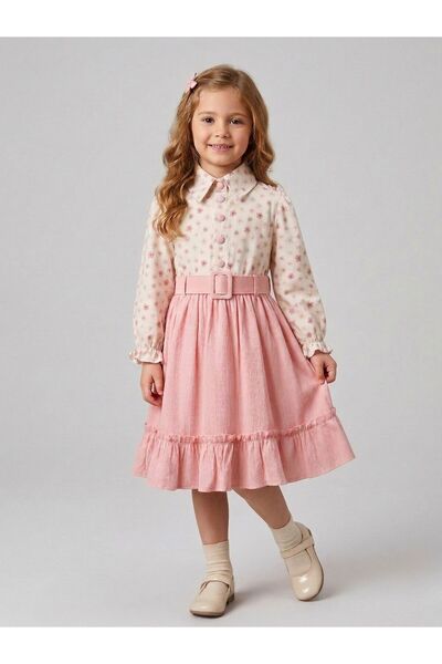 Cherrys Bebek Çiçek Baskılı Bürümcük Elbise