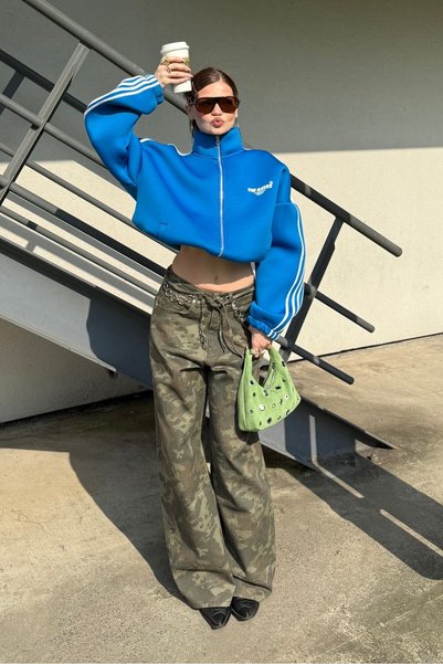 bases. Belted Camouflage Pattern Wide Leg Jeans