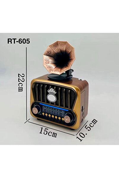 BLOMSTER Everton Rt 605 Gramofon Görünümlü Orta Boy Radyo – Bluetooth, Şarjlı...