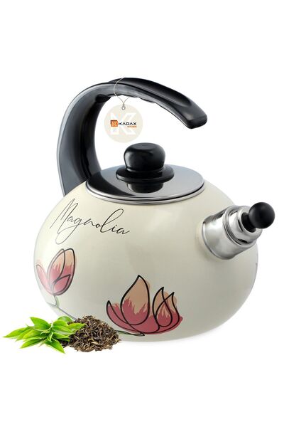 KADAX Enameled Kettle 2.2L Gas Induction With Whistling Traditional With Handle