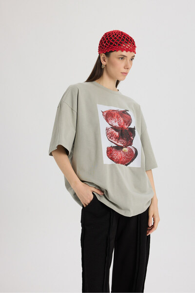 MAI STUDIOS CO. Pomelo Oversize Gri T-Shirt