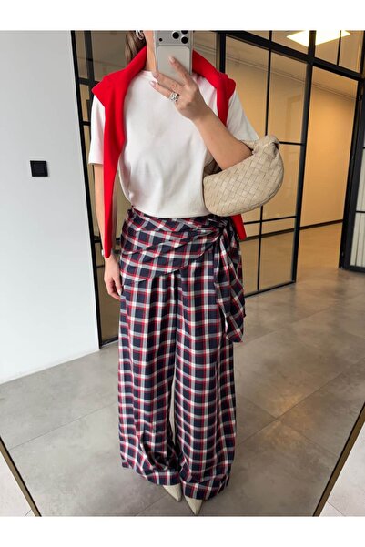 BB Bensu Buyruk PANTALONI CU CINCHETE, PACHET DE ecosez