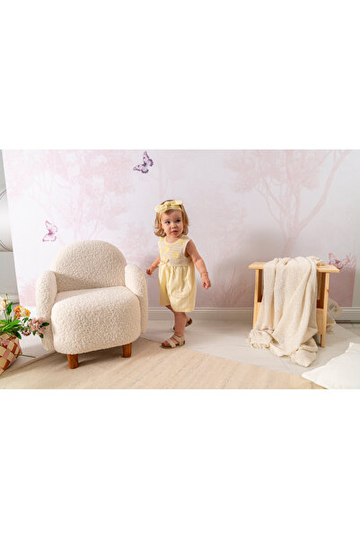 NoyNoy Baby Baby Girl Yellow Floral Embroidered Knitwear Top, Shorts, Jumpsui...