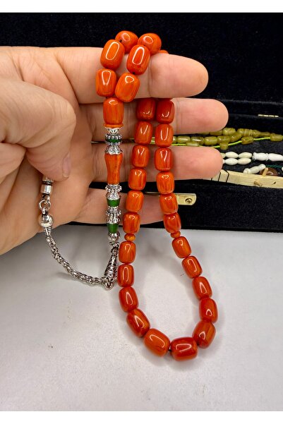 İskenderun Tesbihcilik Nakkaş İmame Perfect Color Compressed Amber Prayer Beads