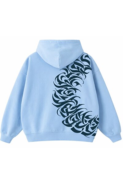 BACKLAİN Mod Style Trend Sırt Printed Unisex Hoodie Sweatshirt 3 Threads